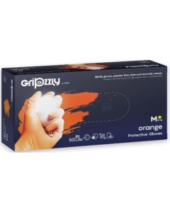 Gants nitriles GRIPZZLY texturés diamand orange Small - 50pc