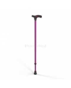 Canne 4POP en alu - poignée bi-matière - Réglable - Fuschia