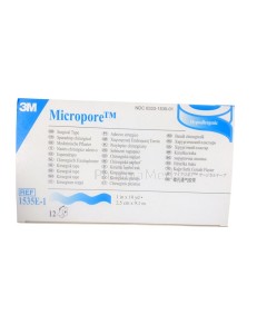 MICROPORE sparadraps microporeux - 9,14mx2.5cm - 24 rouleaux + dérouleur