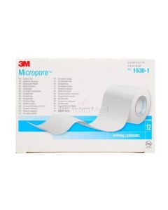 MICROPORE sparadraps microporeux - 9,14mx2,50cm - 12 rouleaux
