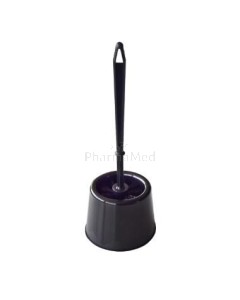 Brosse wc + support - modèle rond - Noir - 1pc