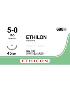 ETHILON 5/0 698H P-3 13mm 45cm Noir - 36fils