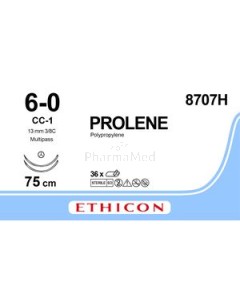 PROLENE 6/0 8707H CC-1 75cm Blauw - 36draden