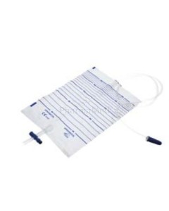 Sac à urine stérile + valve - 2L + drain de 150cm - 10pc