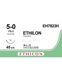 ETHILON 5/0 II M1 FS-3 EH7823H 45cm Bleu - 36fils