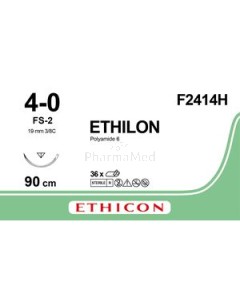 ETHILON 4/0 F2414H 3/8 19mm 90cm Zwart - 36draden