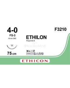 ETHILON 4/0 II M1 FS-3 F3210 75cm Bleu - 36fils