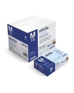 Gants nitrile non poudrés 30cm bleu M - 100pc