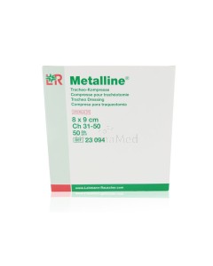 Compresses trachéotomie - NT ST métalline - 8x9cm - 50pc