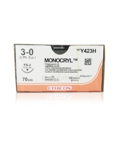 MONOCRYL 3/0 Y423H FS-2 3/8 19mm 70cm - 36draden