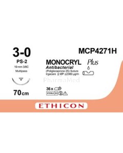 MONOCRYL USP3/0 + MCP4271H PS-2 Prime 19mm 70cm - 36fils