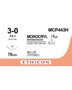 MONOCRYL 3/0 MCP443H FS-1 70cm Violet - 36fils