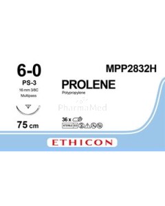 PROLENE 6/0 MPP2832H 75cm PS-2 Bleu - 36fils