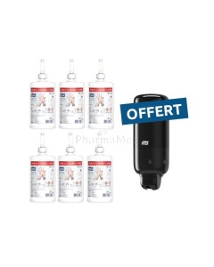 Pack : 6x1L gel hydro./savon + 1 dist. TORK offert - Pack 1 TORK 6 x 1L gel + 1 dist. noir gratuit