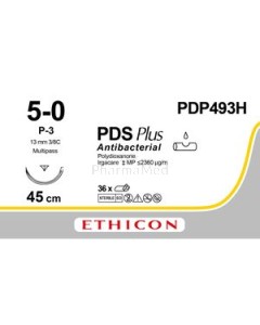 ETICON PDS+ II 5/0 PDP493H P-3 Antibacterieel - 36draden