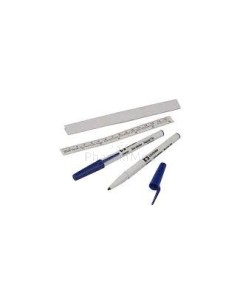 DEVON marqueur chirurgical pointe normale - avec règle et étiquettes - 50 pièces