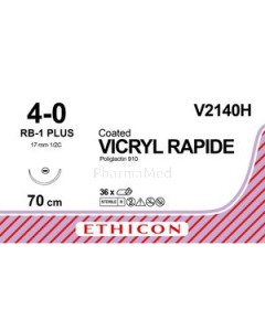 VICRYL USP4/0 V2140H Braided RB-1+ 70cm Incolore - 36fils