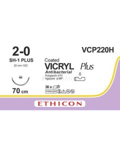VICRYL PLUS 2/0 VCP220H M3 70cm - 36draden