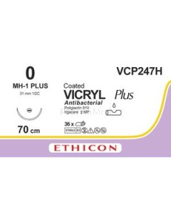 VICRYL PLUS 0 VCP247H CT 70cm M3.5 Violet - 36fils