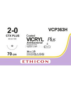 VICRYL PLUS 2/0 VCP363H CTX 27in- 36fils