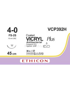 VICRYL+ USP4/0 VCP392H FS-2 45cm - 36fils