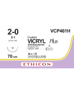 VICRYL PLUS 2/0 VCP461H M3 70cm - 36draden