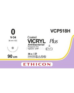VICRYL 0 V-34 Coated VCP518H - 36fils