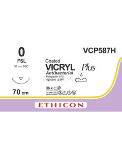 VICRYL PLUS 0 VCP587H FSL 70cm Violet - 36fils