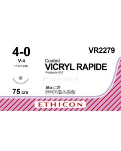 VICRYL RAPID 4/0 VR2279 V-4 75cm Incolore - 36fils