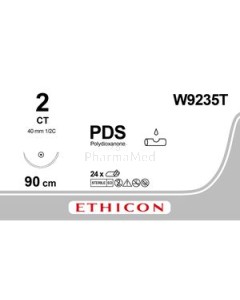 ETICON PDS II 2 W9235T 1/2 Cir 40mm - 24draden