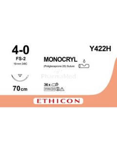 MONOCRYL 4/0 Y422H FS-2 70cm 19mm - 36fils