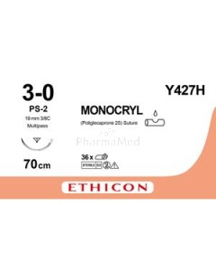 MONOCRYL USP3/0 Und Y427H PS-2 70cm - 36draden