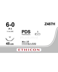 ETICON PDS 6/0 Z487H P1 3/8 45cm Violet - 36fils