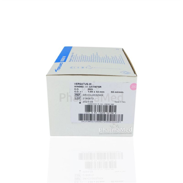 VERSATUS cathéter court à ailettes rose 20G - 32x1mm - 50pcs