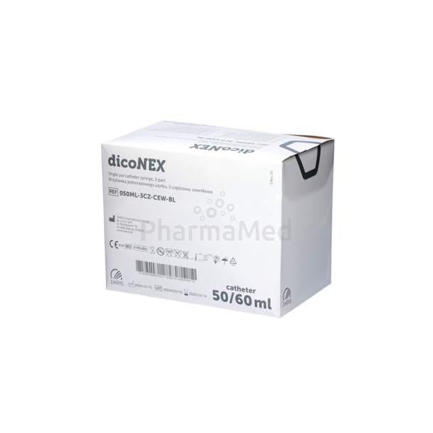 Seringues ZARYS dicoNEX 50ml embout cath/25pc
