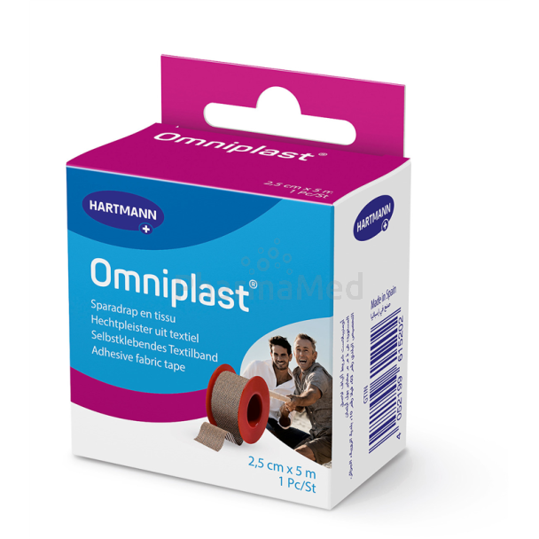 OMNIPLAST sparadrap en tissu 2,5cmx9,2m - 12rl