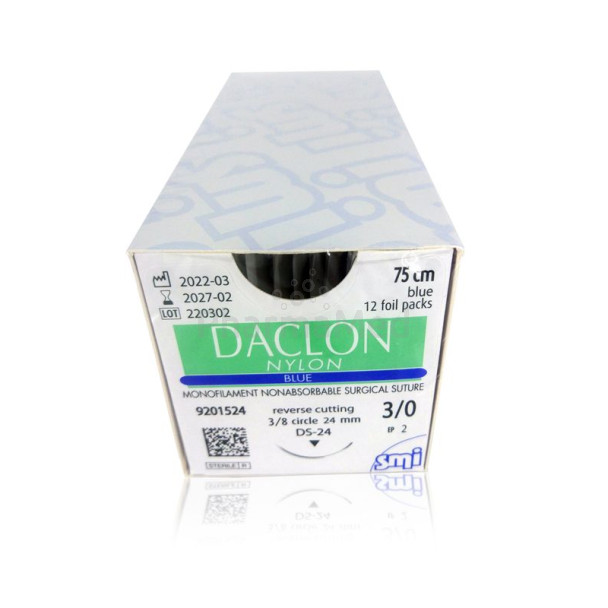 DACLON 3/0 metric 2 3/8 24mm 75cm - 12fils