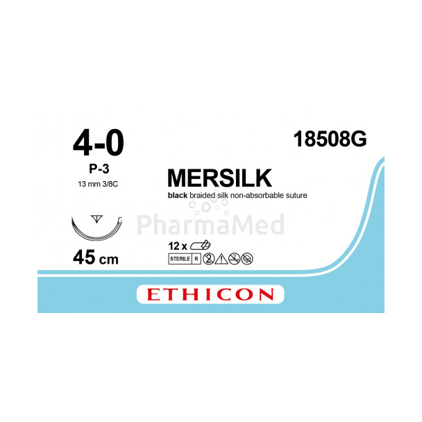 MERSILK 4/0 18508G P-3 45cm - 12draden