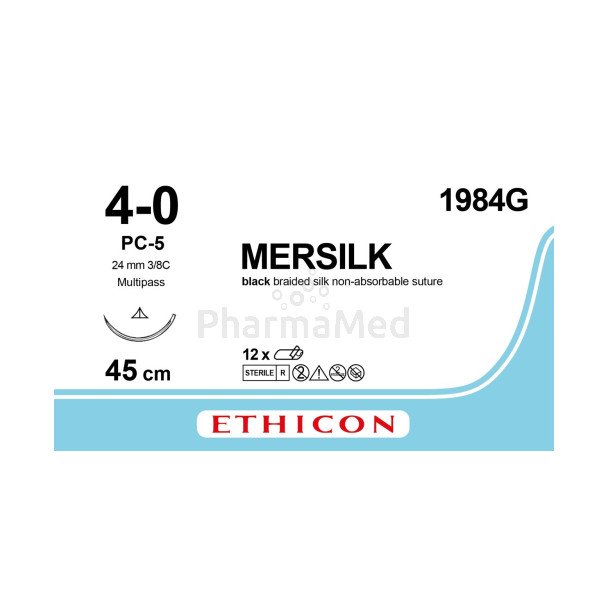 MERSILK 4/0 1984G PC-5 45cm - 12fils