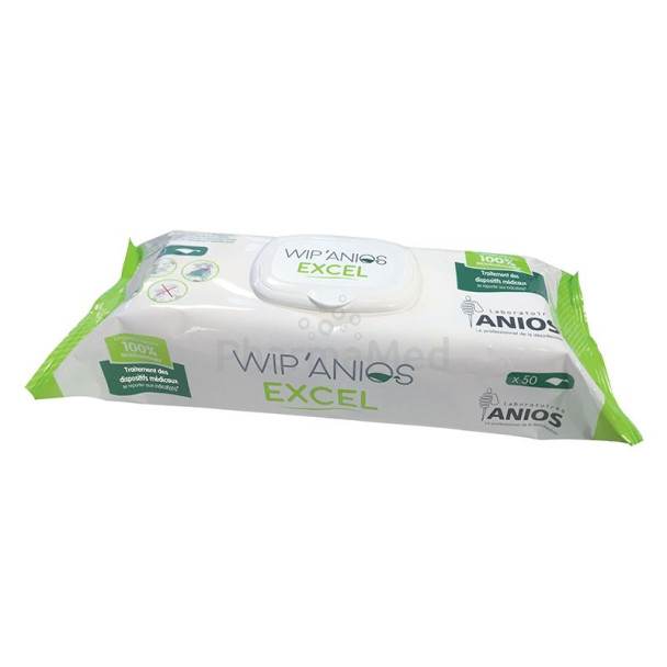 WIP'EXCELL ANIOS lingettes désinfectantes - 50pc