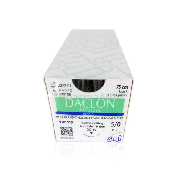 DACLON 5/0 19mm 75cm Noir - 12fils