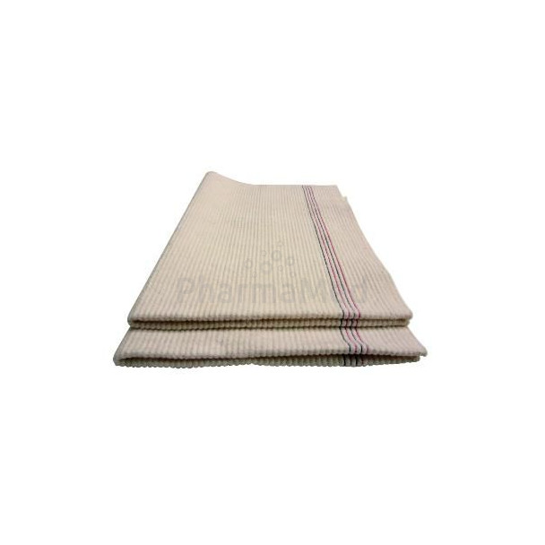 Torchon coton viscose couturé blanc 60x90cm - 1pc