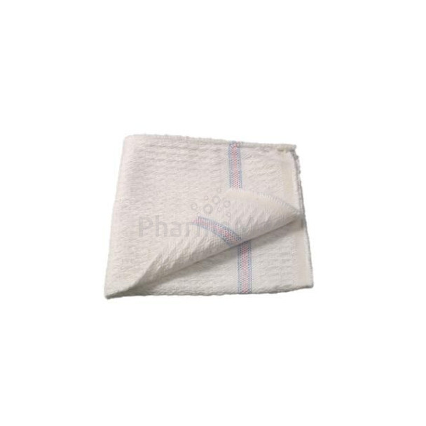 Lavette coton gaufré blanc 35x35cm - 1pc