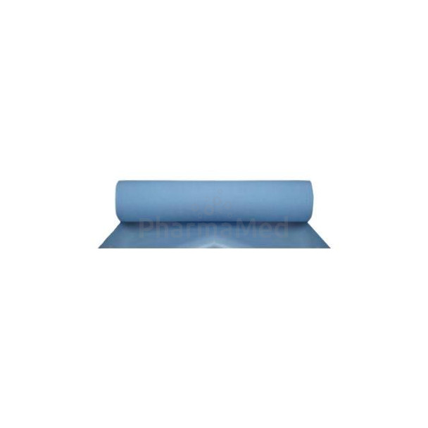 Drap d'examen bleu gaufré/plastifié 1pli 50cm x 68m - 1rl