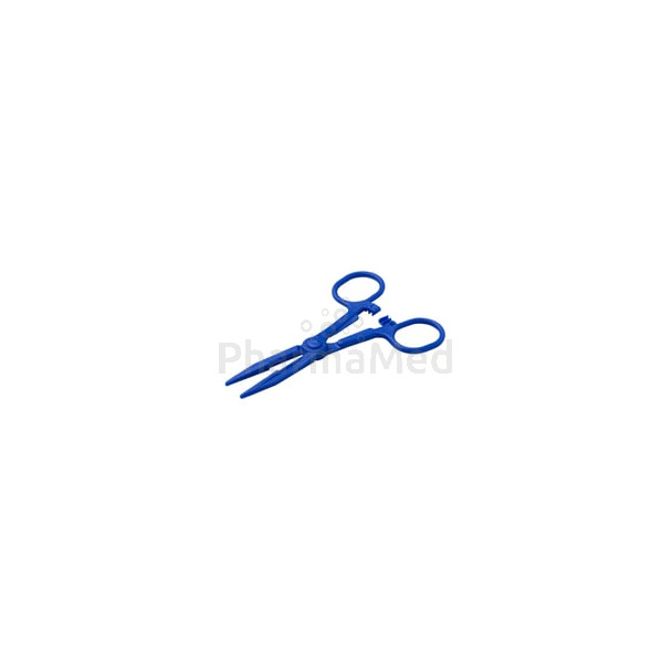 Pince KOCHER 14cm plastique bleue stérile - 15pc
