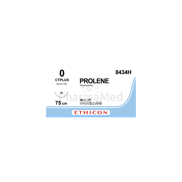 ETHICON PROLENE 0 8434H 1xCT PLUS 75cm Bleu - 36fils