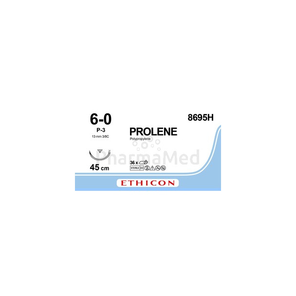 PROLENE USP6/0 8695H P-3 Prime 45cm Bleu - 36fils