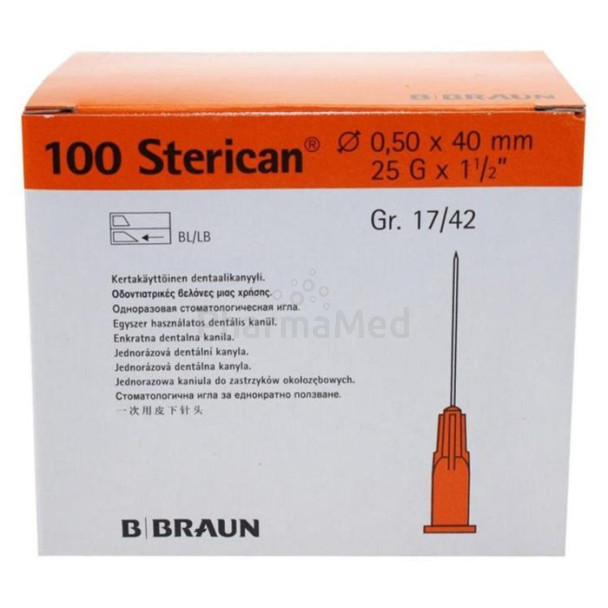 Aiguilles hypodérmiques STERICAN 25G1 1/2 (05.x40mm) - 100pcs
