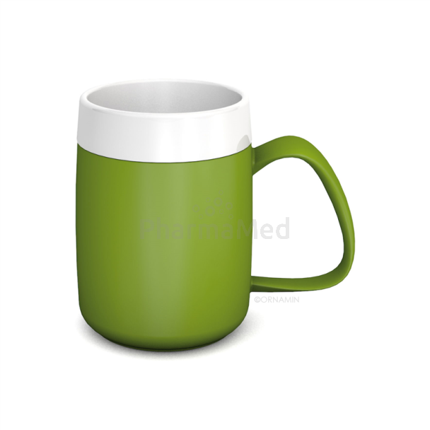 Isothermische beker - met 1 oor Ornamin groen 200ml - 1st