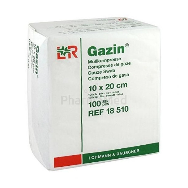 Compresses de gaze non stériles L&R - 10x20cm - 12 fils - 100pc